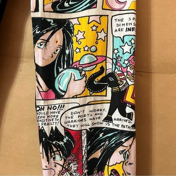 Moschino | Vintage 90s Comic Anime Manga Print Pants Trousers Size 8 - Picture 9 of 16